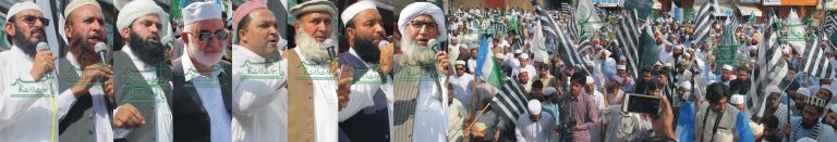 کشمیریوں سے اظہارِ یکجہتی بارے ایم ایم اے کی ریلی