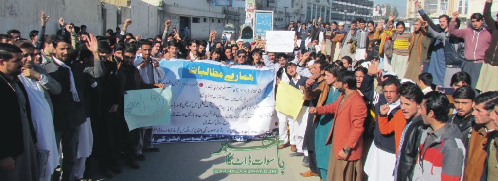 آل پیرامیڈیکل سٹوڈنٹس سوات، شانگلہ و بونیر کا مظاہرہ