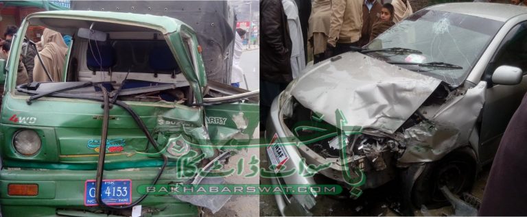 کبل چینو علی گرامہ، موٹر کار اور پک اپ میں تصادم، تین افراد زخمی