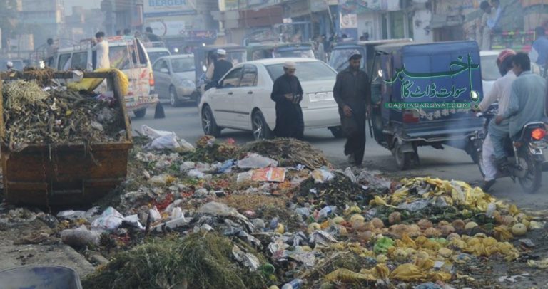 6 لاکھ آبادی والا سوات کا مرکزی شہر مینگورہ گندگی کے ڈھیر میں تبدیل