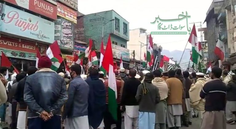 مینگورہ، پختونخوا خوامیپ اور جے یو آئی کا مہنگائی اور ٹیکسوں کے نفاذ کے خلاف مظاہر ہ