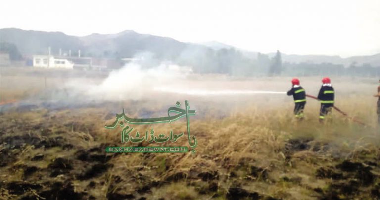 سیدو شریف ائیر پورٹ کے رن وے کے قریب آگ لگ گئی