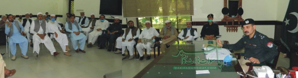 ضلع باجوڑ کے قبائلی مشران کی محمد اعجاز خان سے سیدو شریف میں ملاقات