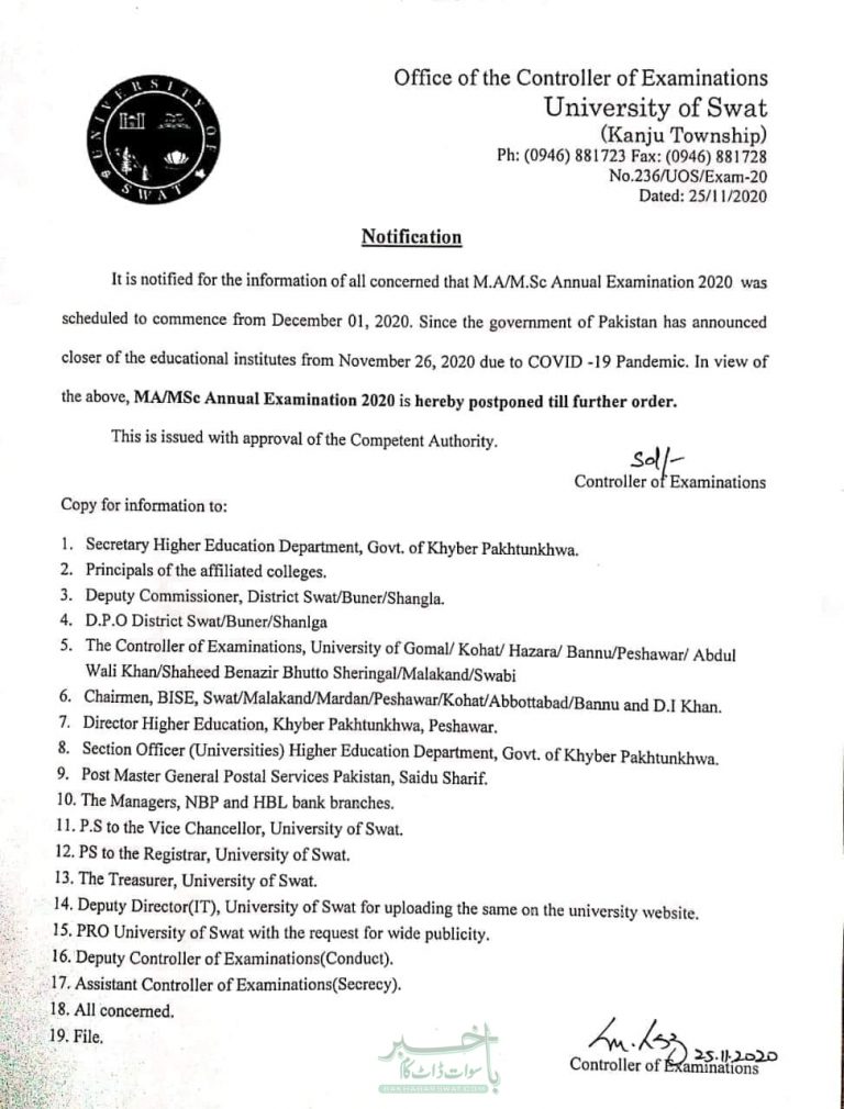 سوات یونیورسٹی کے ایم فل اور پی ایچ ڈی پروگرام اعلیٰ تعلیمی پالیسی کے مطابق ہیں، ایچ ای سی