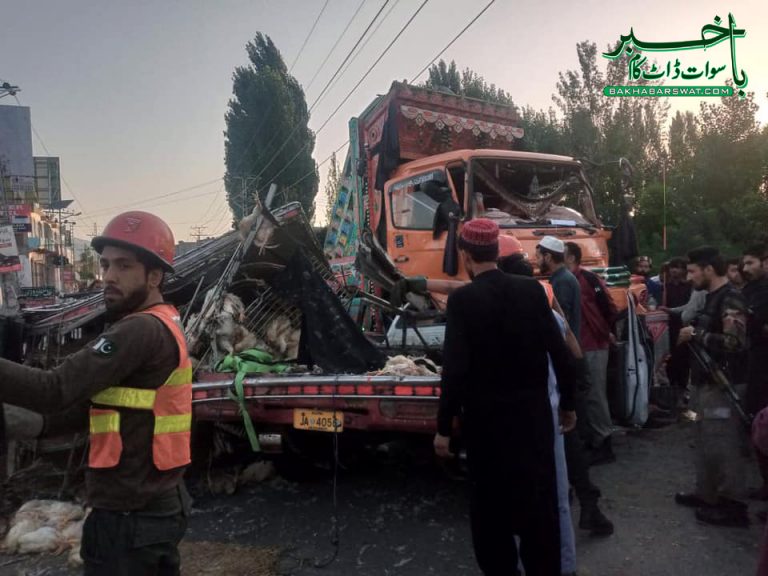 مینگورہ، مر غیوں کا تیز رفتار ڈاٹسن ٹرک سے ٹکرا گیا