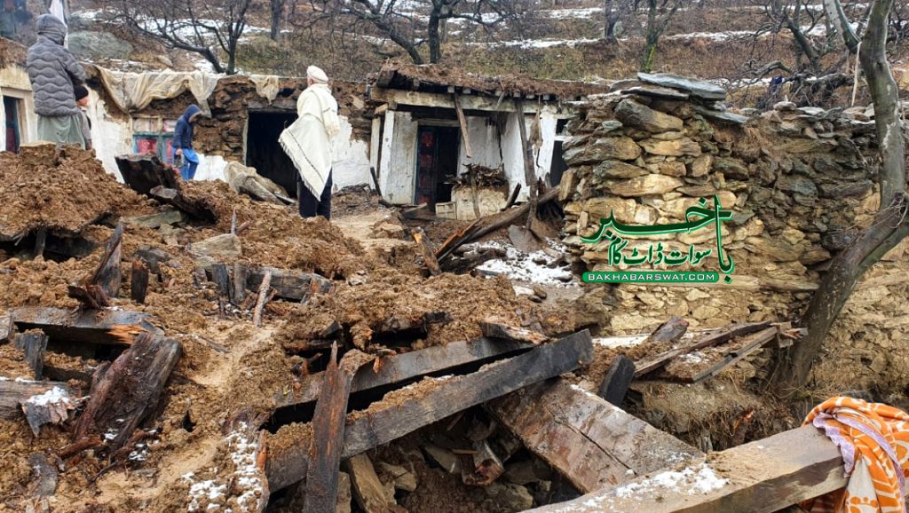 ملم جبہ ملا پٹے، حالیہ بارشوں اور برف باری کی وجہ سے مکان زمین بوس