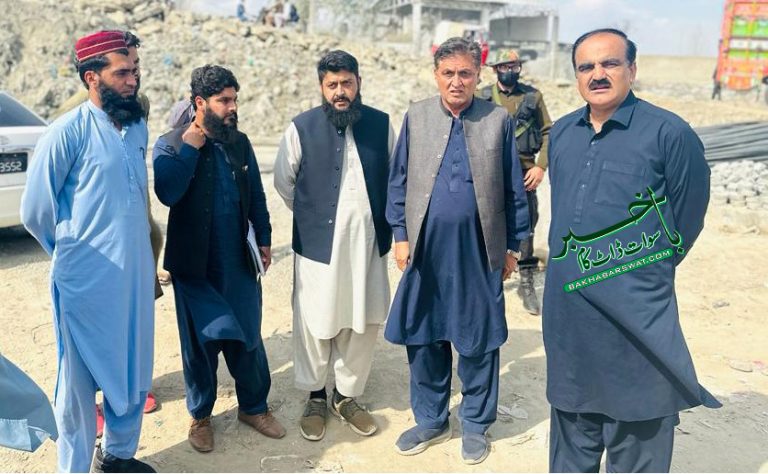 نگران وزیر برائے مواصلات و تعمیرات محمد علی شاہ کا تختہ بند میں زیرِ تعمیر پل کا جائزہ