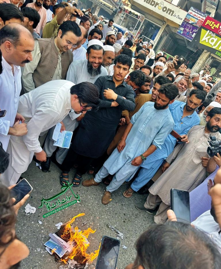 بجلی بلوں میں ظالمانہ اضافے کے خلاف احتجاج، سیکڑوں بل نذرِ آتش