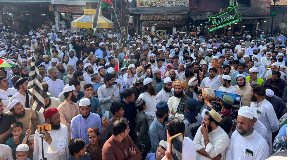 سوات، گلوبل صمود فلوٹیلا پر حملے کے خلاف مختلف علاقوں میں مظاہرے